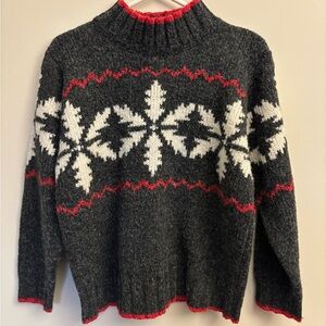 Cozy Black and White Snowflake Sweater